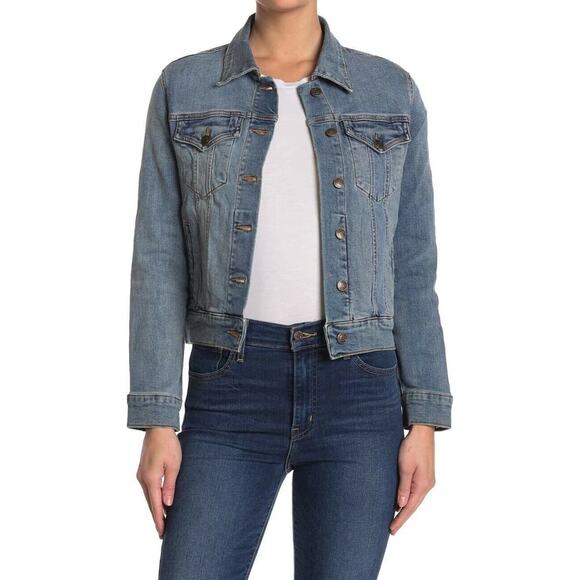 Vigoss Jean Jacket Womens Size Medium Long Sleeves Flap Pockets Denim NEW - Picture 1 of 12